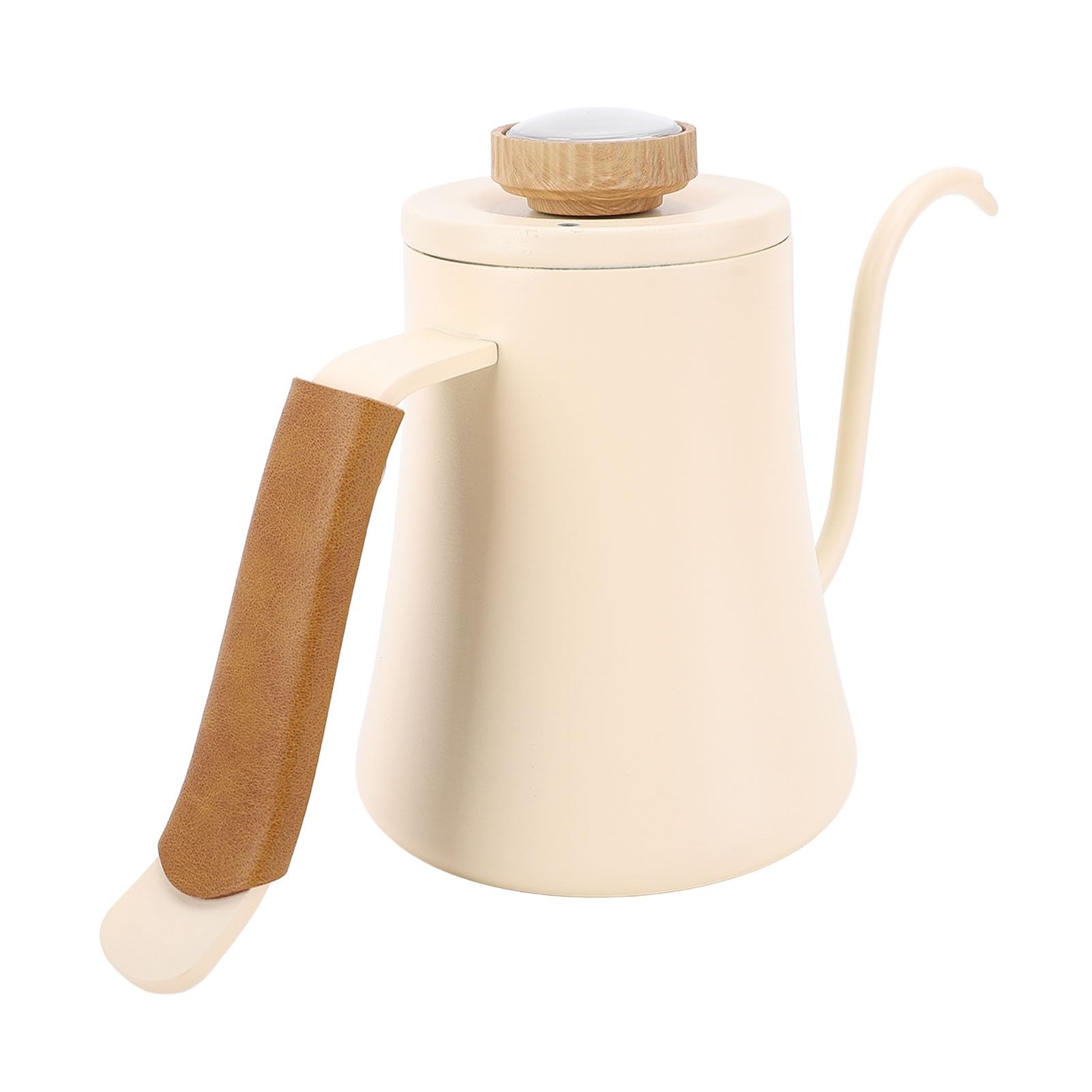 Cuifati Bollitore per caffè a Collo di Cigno da 600 Ml, Caffettiera a Goccia a Mano con Beccuccio Lungo e Stretto in Acciaio Inossidabile 304 con Termometro Integrato, Piccolo Bollitore per il tè