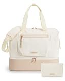 BAGSMART Weekender Bag for Women - 35L Carry On with Bags&comma; TSA-Free Travel Duffle&comma; Large Overnight Hospital Bag&comma; Beige