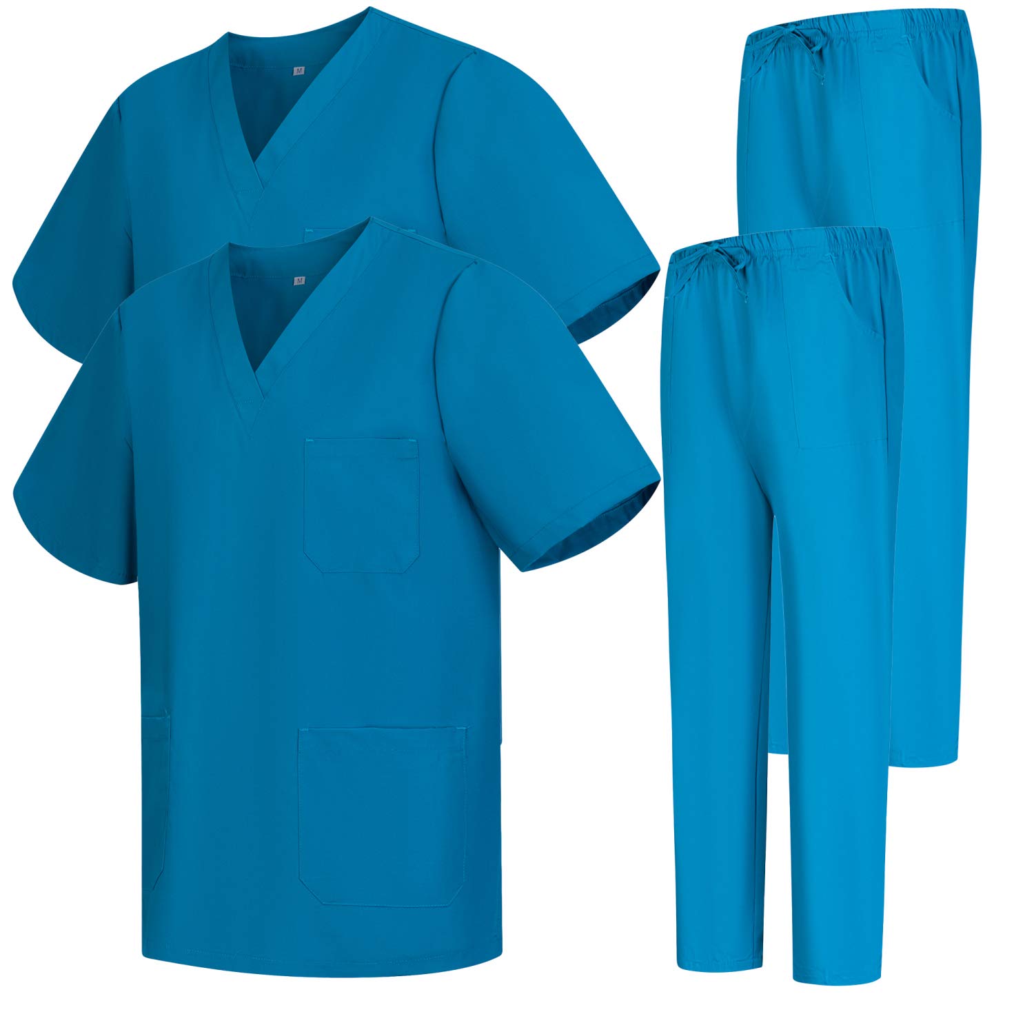 MISEMIYA Unisex Pack * 2 Stück - Sanitäruniformen Bz-2-6801-6802 Pack x 2 Stück - Kasack und Hose für Sanitär, Unisex, Uniformen (2er Pack)