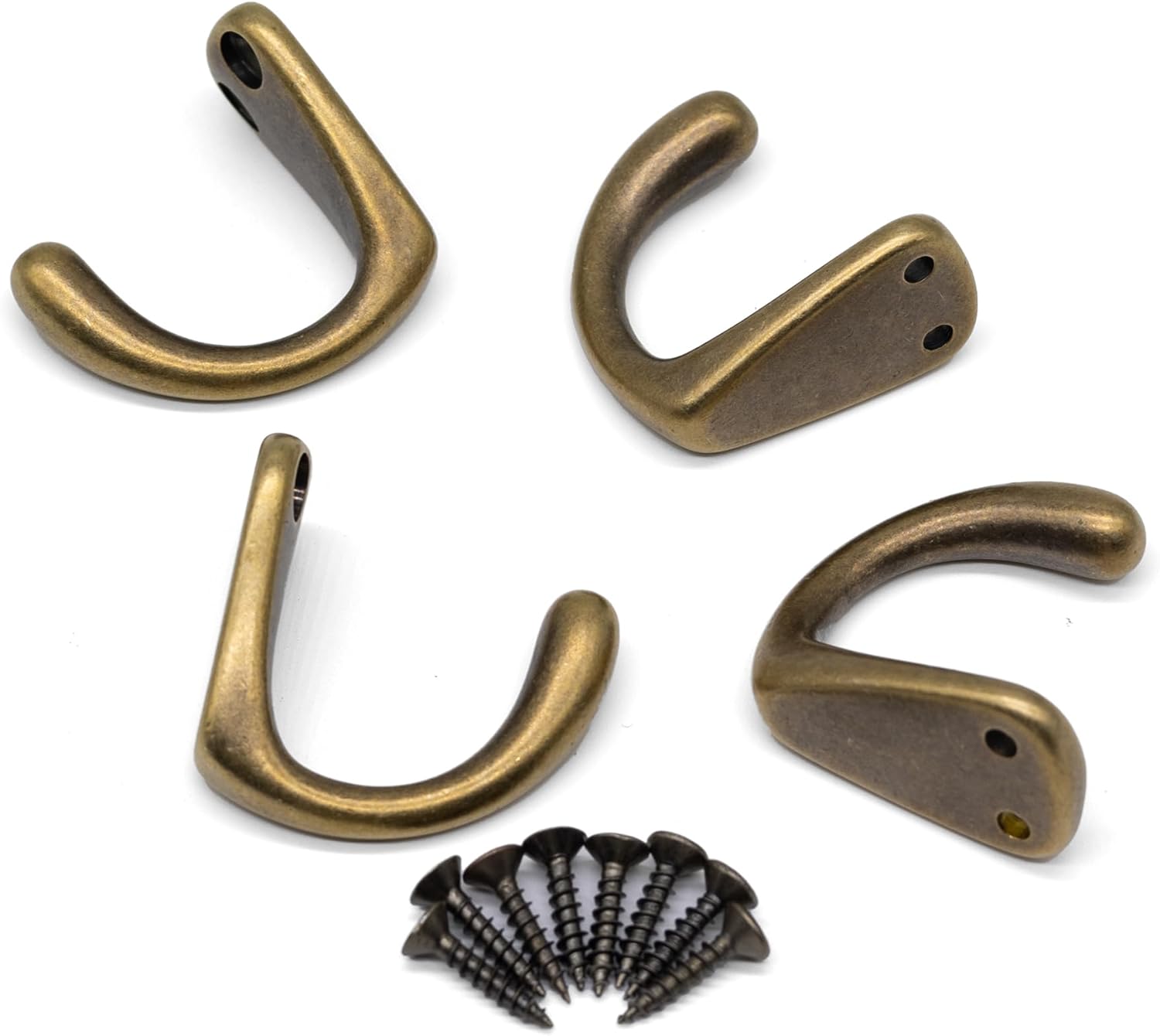 4PCS Vintage Bronze Coat and Hat Hook Classic Simple Hooks Wall Mounted Bath Stands for Hanging Clothes Hangers Scarf Towel Key Cup