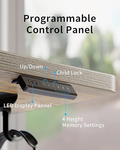Miniatura 213 de FEZIBO - Escritorio eléctrico ajustable para trabajar sentado o de pie, 40 x 24 pulgadas, para oficina en casa, escritorio ergonómico para Negro