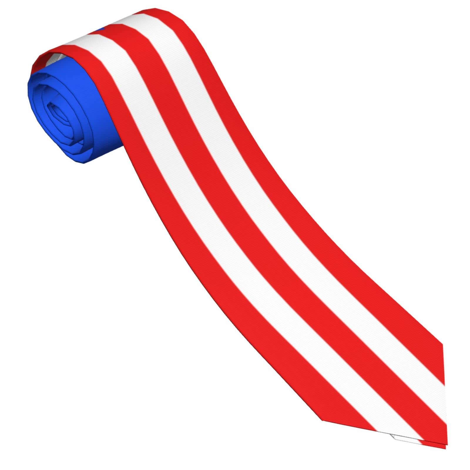 DABOYOZHZH Puerto Rico Flag 5 Striped Necktie Men'S Neck Ties Mens Party Business Neckties Soft Skil Tie