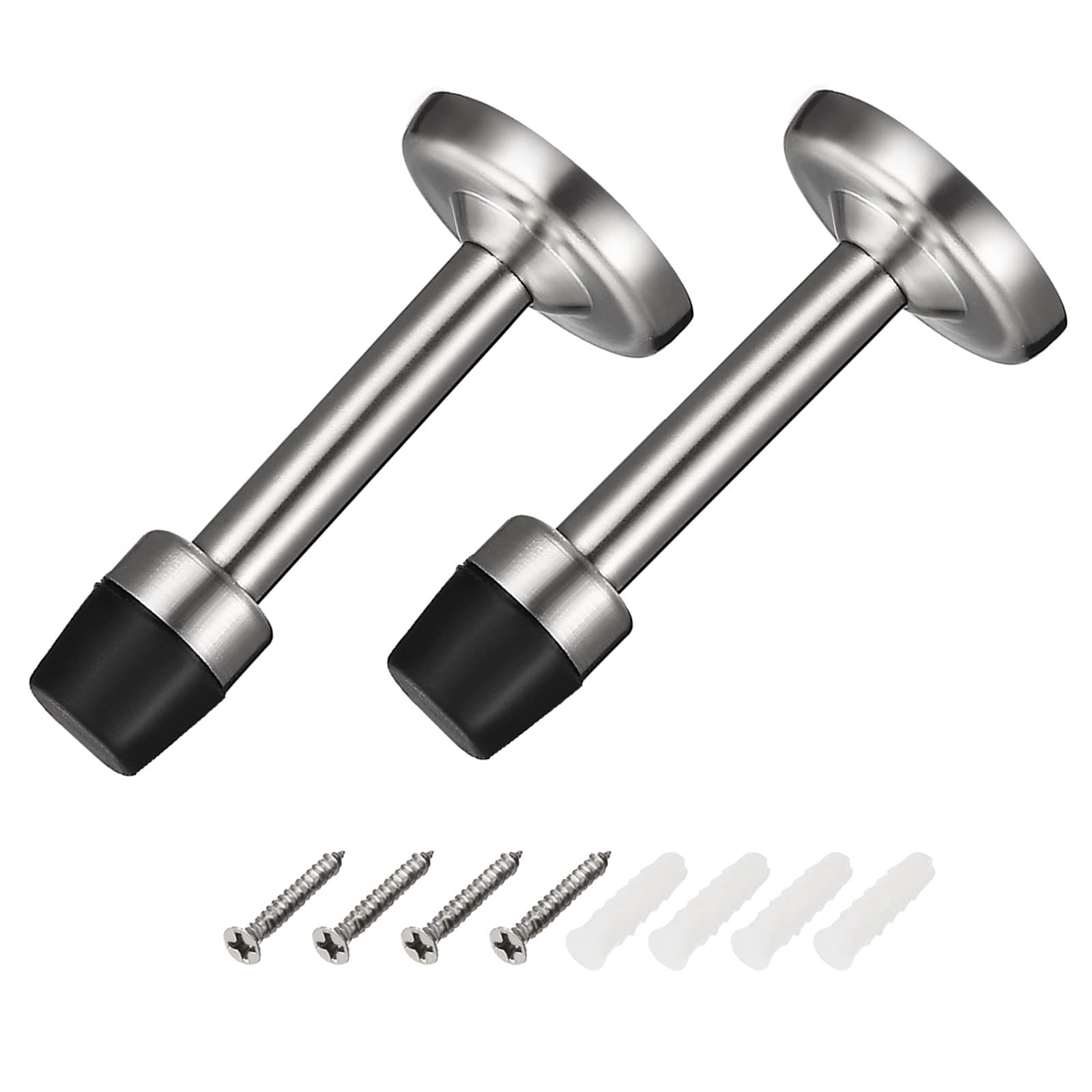 METALLIXITY Door Stop Wall Mount Door Stopper (78mm/3.07") 2pcs, Zinc Alloy Sound Dampening Door Stoppers with Screws