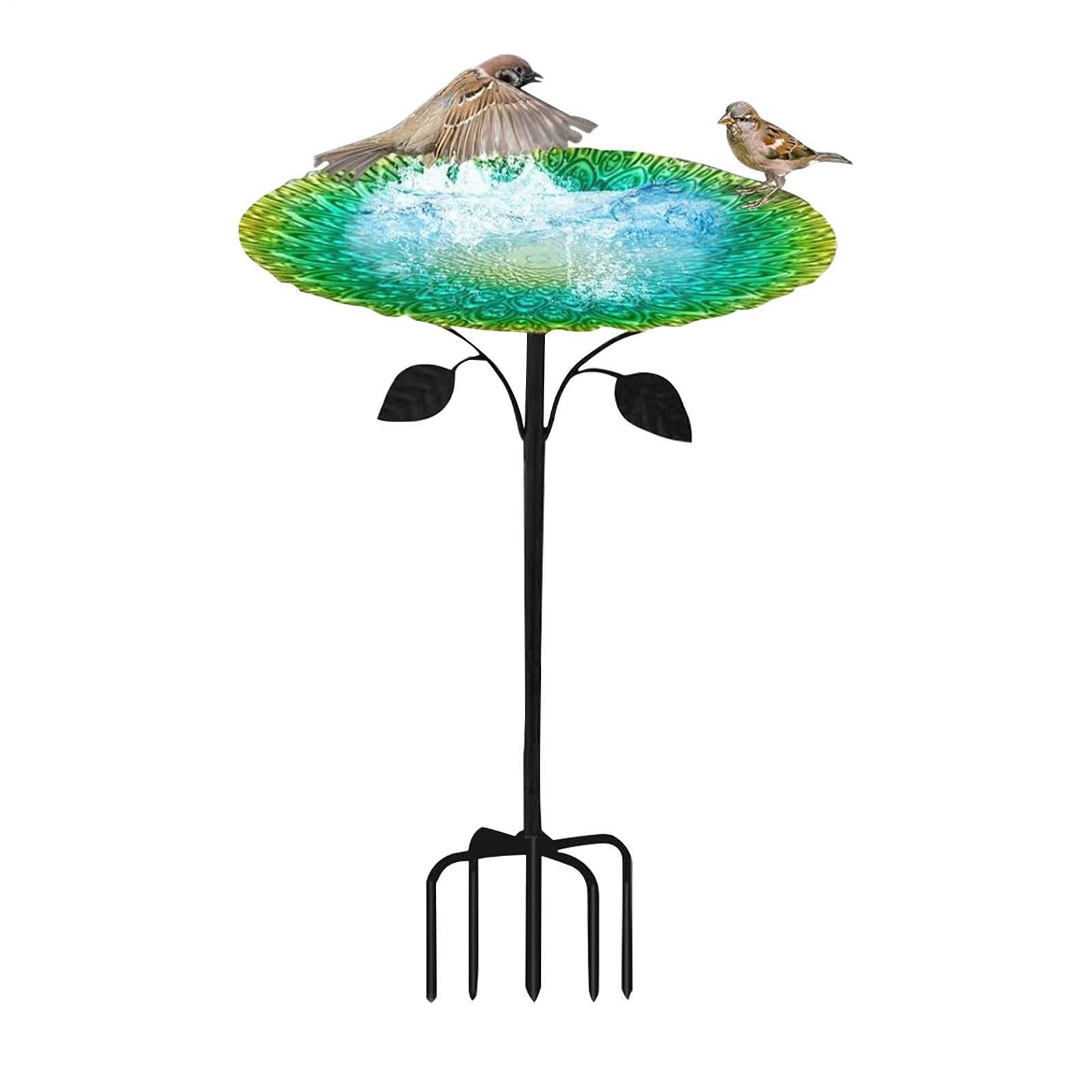 Bañera para pájaros exterior con soporte estable contra viento y vuelcos