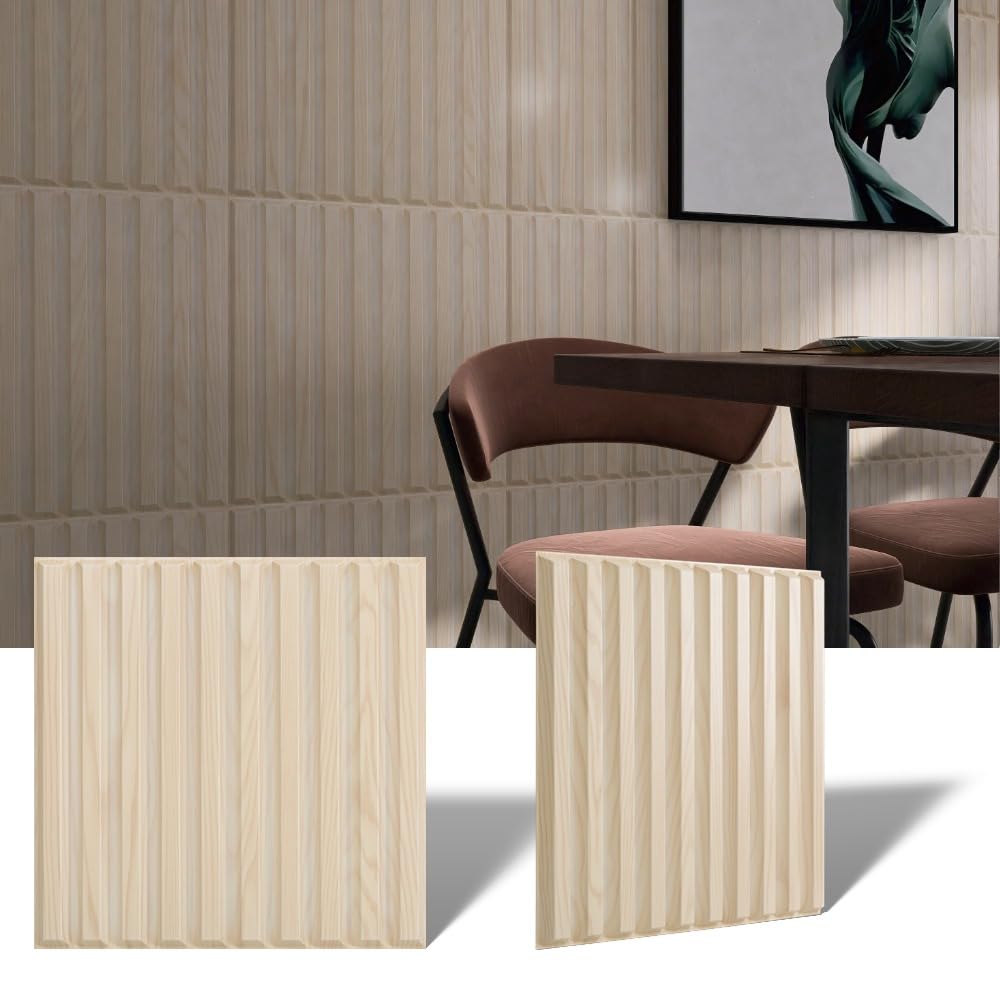 Paneles de pared de listones 3D con acabado premium roble y textura realista de madera
