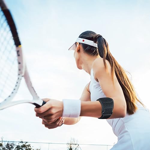 Miniatura 3 de Codera, coderas de tenis (1 par) para tendinitis y coderas de tenis, correas de codo de golfistas para hombres y mujeres, envolturas de neopreno