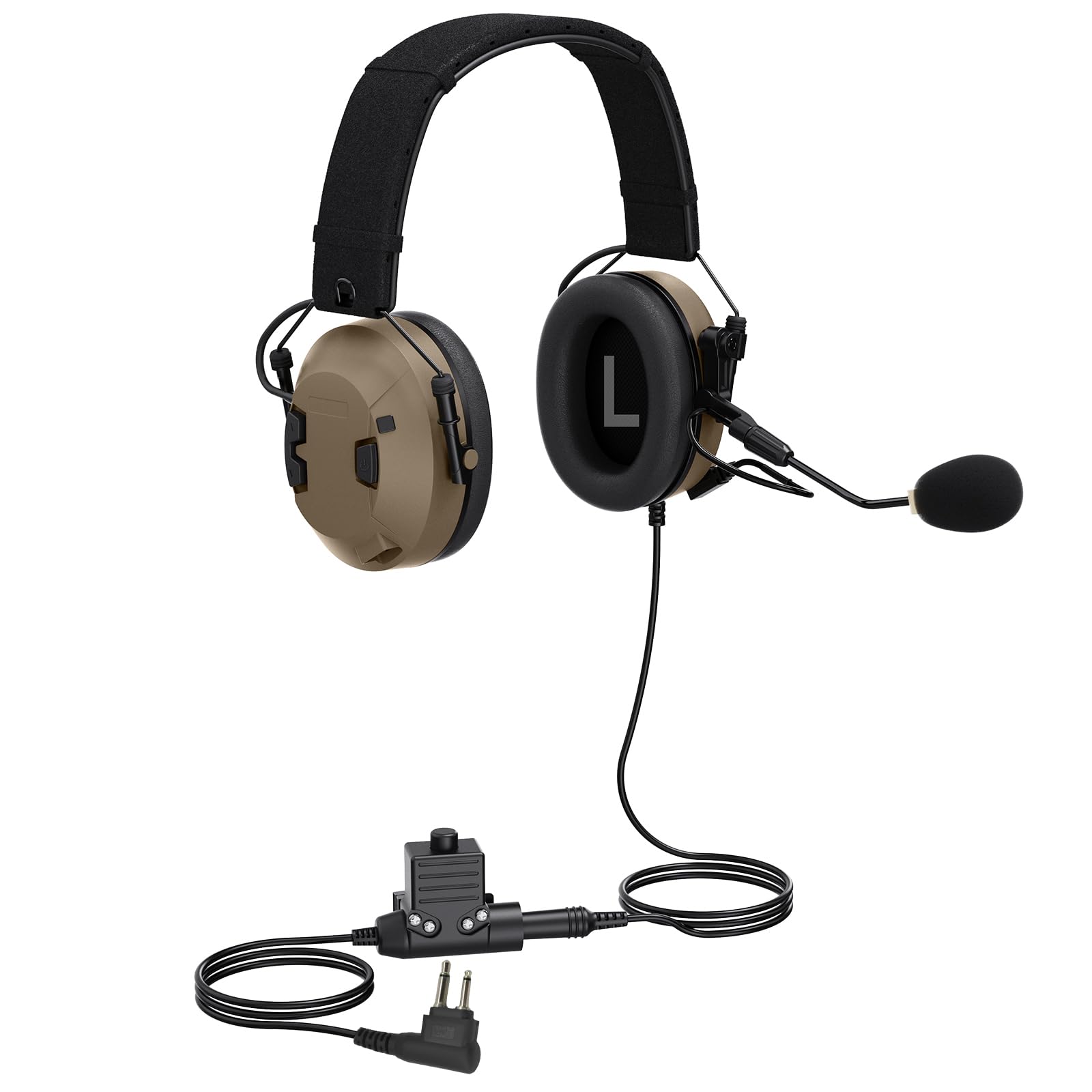 ANC Noise Canceling Headset Tactical Ptt Noise Reduction Boom Mic Walkie Talkie Electronics Over The Head Earmuffs Headpohne for Airsoft Mulsim
