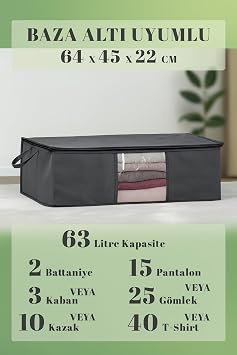 Base with Window Hurch Under Base Organizer Set (64 * 45 * 22 Cm, Qty, 3)