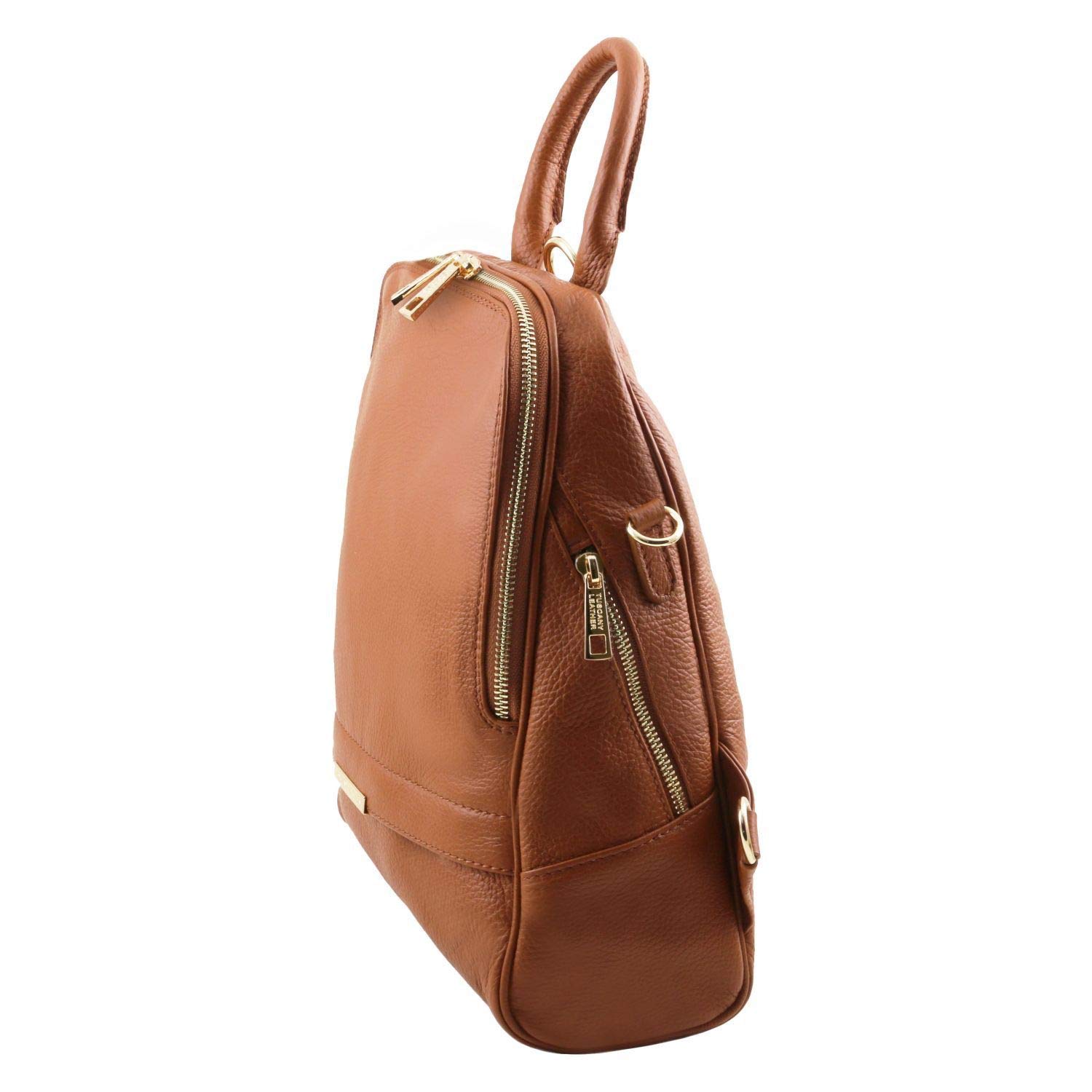 Tuscany Leather TLBag miękki skórzany plecak dla kobiet, Koniak, Rozmiar Uniwersalny