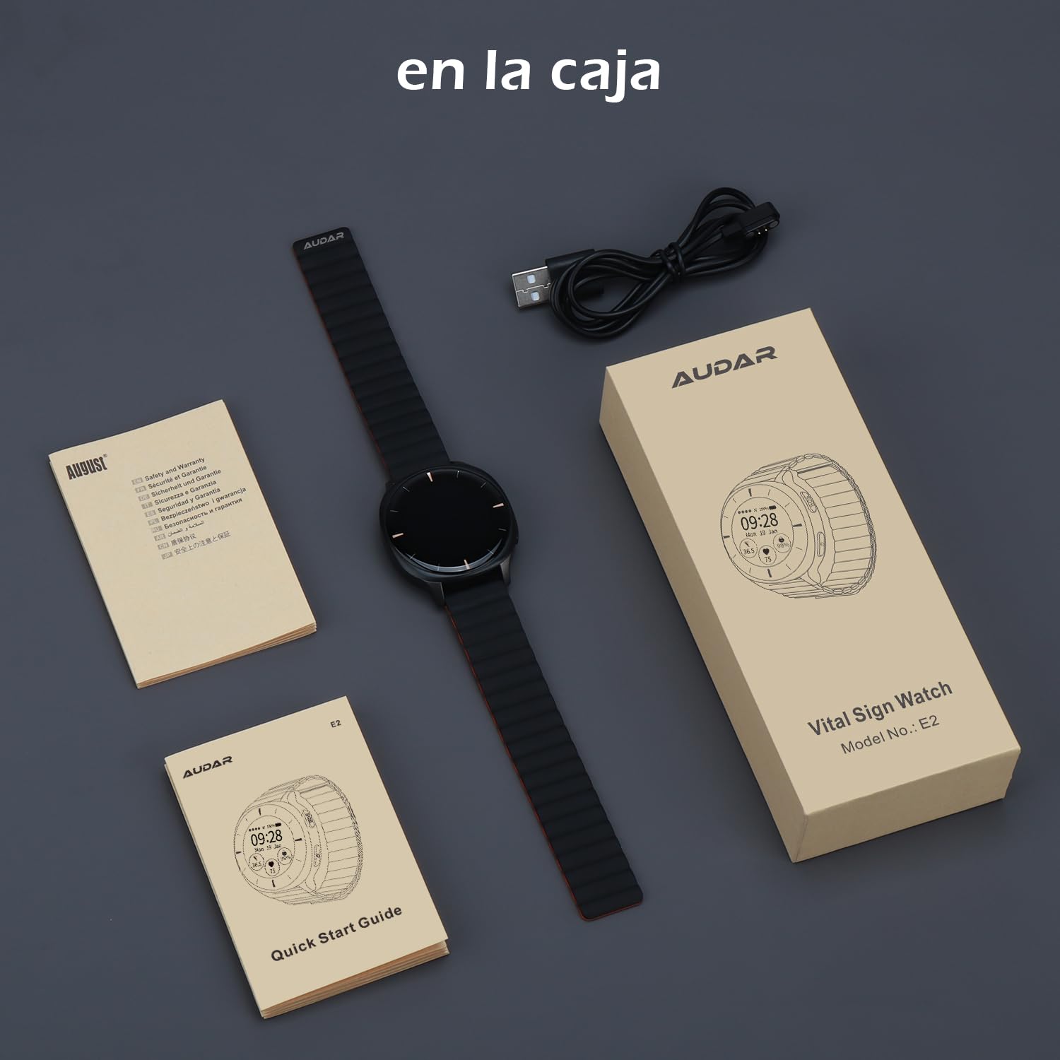 Audar E2 Reloj Emergencia Ancianos,Reloj Localizador Personas Mayores con Caídas y SOS Alerta,24/7 Presión,Ritmo Cardíaco,SpO2,Temperatura,Informe bienestar IA,Datos Vitales IoT en Panel Cloud,Sin App