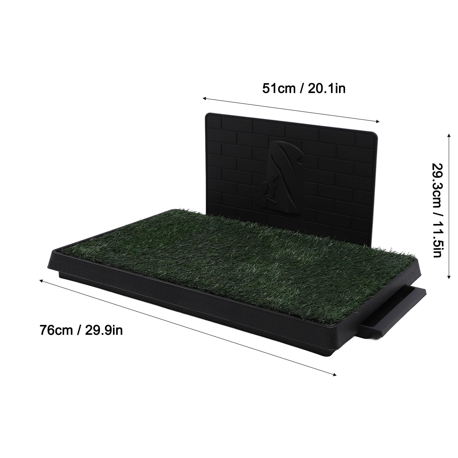 Qcwwy Orinal con Parche de Hierba para Perros, Césped de Baño para Perros de Entrenamiento, Reutilizable, Artificial, Lavable, con Deflector de Orina y Bandeja para Perros (Tamaño