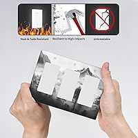 Vista 616 de Vista de ventana, isla tropical, playa, palmeras, cielo soleado, cubierta de interruptor de luz de palanca individual, placa decorativa de pared