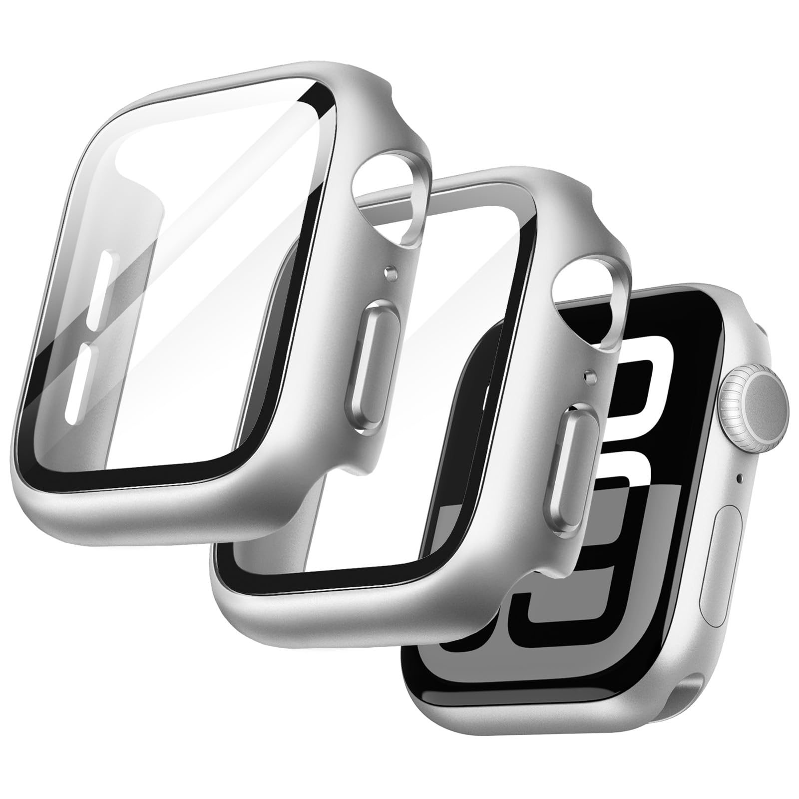 JETech Case with Screen Protector for Apple Watch Series 11/10 46mm, Overall Protective Cover, Built-in Tempered Glass Film High Sensitivity, 2 Pack (Black) — view 10