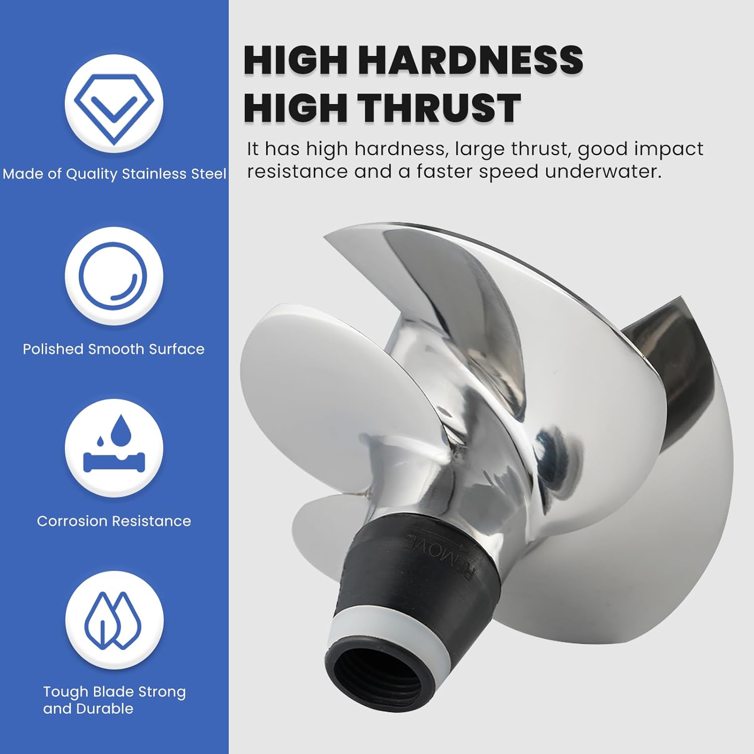 Jet Ski Impeller Fit Seadoo SR-CD-12/20A GTI 130 GTI SE 130 GTI SE 170 GTX 170 Wake 170 Fish PRO 170 GTX 155 GTI/SE130/ SE/STD/4-TEC SE/4-TEC STD/130,4-Blade Polished 155.5MM Diameter