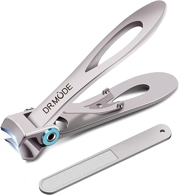 Nail Clippers - USHION 15mm Wide Jaw Opening Stainless Steel Fingernail and Toenail Clippers Cutter for Thick Nails with Fingernail File for Men & Women Big