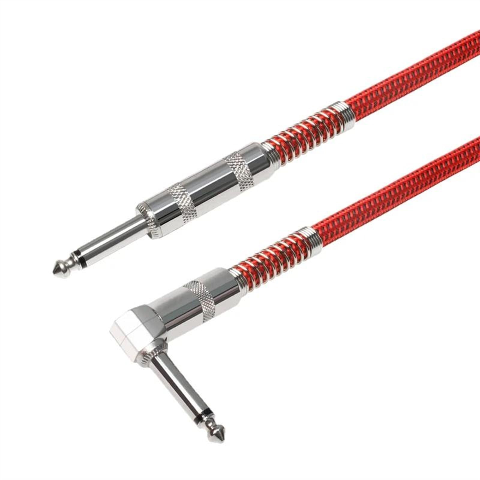 Pleciony Drut Gitarowy 3 M 6,35 Mm Ekranowany Przedłużacz Audio Z Miedzi Beztlenowej Do Gitary Kabel do Instrumentów Gitarowych