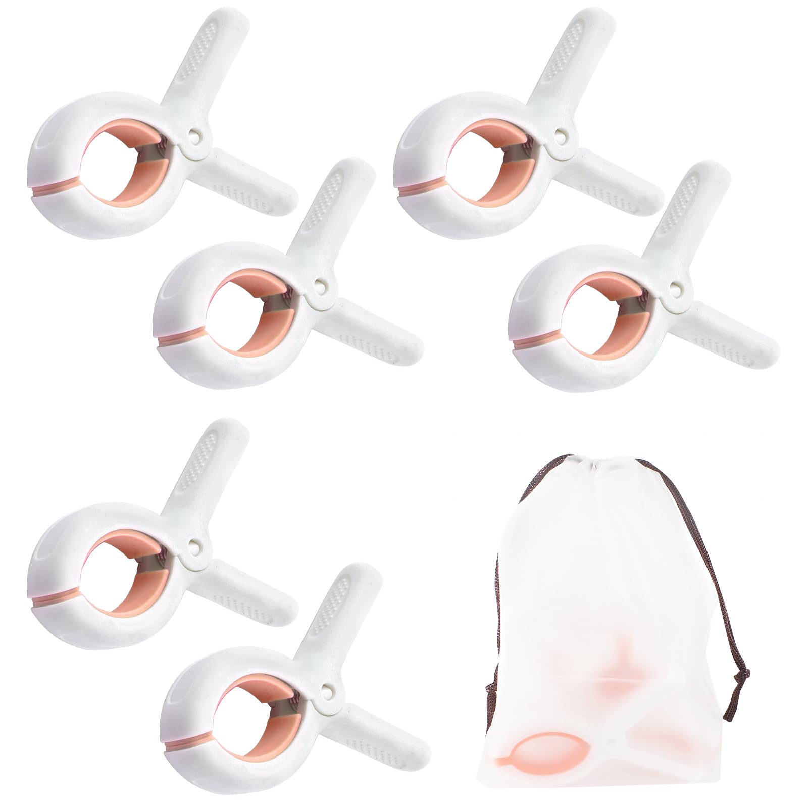 QOPAHI 6pcs Towel Clips for Sun Loungers Large Strong Grip Clothes Pegs Non-Slip Towel Pegs for Sun Lounger Washing Line Laundry Pool Chairs Sunbeds