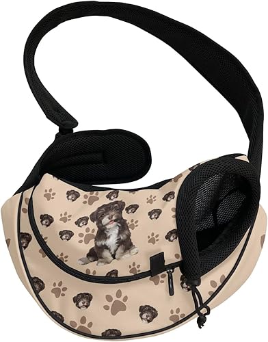 Miniatura 7 de FUSURIRE Bolsa de transporte para mascotas con diseño de patas coloridas para perros pequeños, gatos, mochila para viajes, campamento y senderismo,