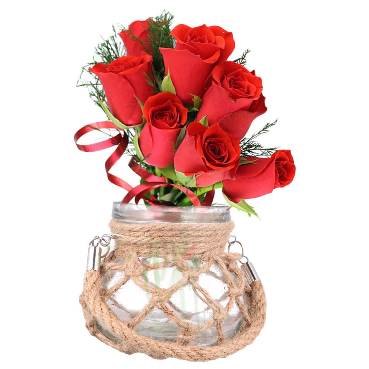 PRETYZOOM Vase en Verre à Corde Style Rétro Jardinière Hydroponique Décorative, Motif Gourde, pour Tulipes et Roses Maison ou Bureau