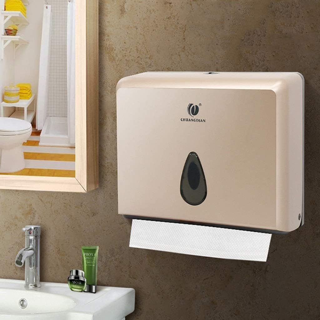Paper Towel Dispenser Tissue Dispenser Wall Mount Tray Home Hand Tissue Dispenser Commercial Toilet Roll Holder Paper Holder Tissue Dispenser High Capacity (Silver)