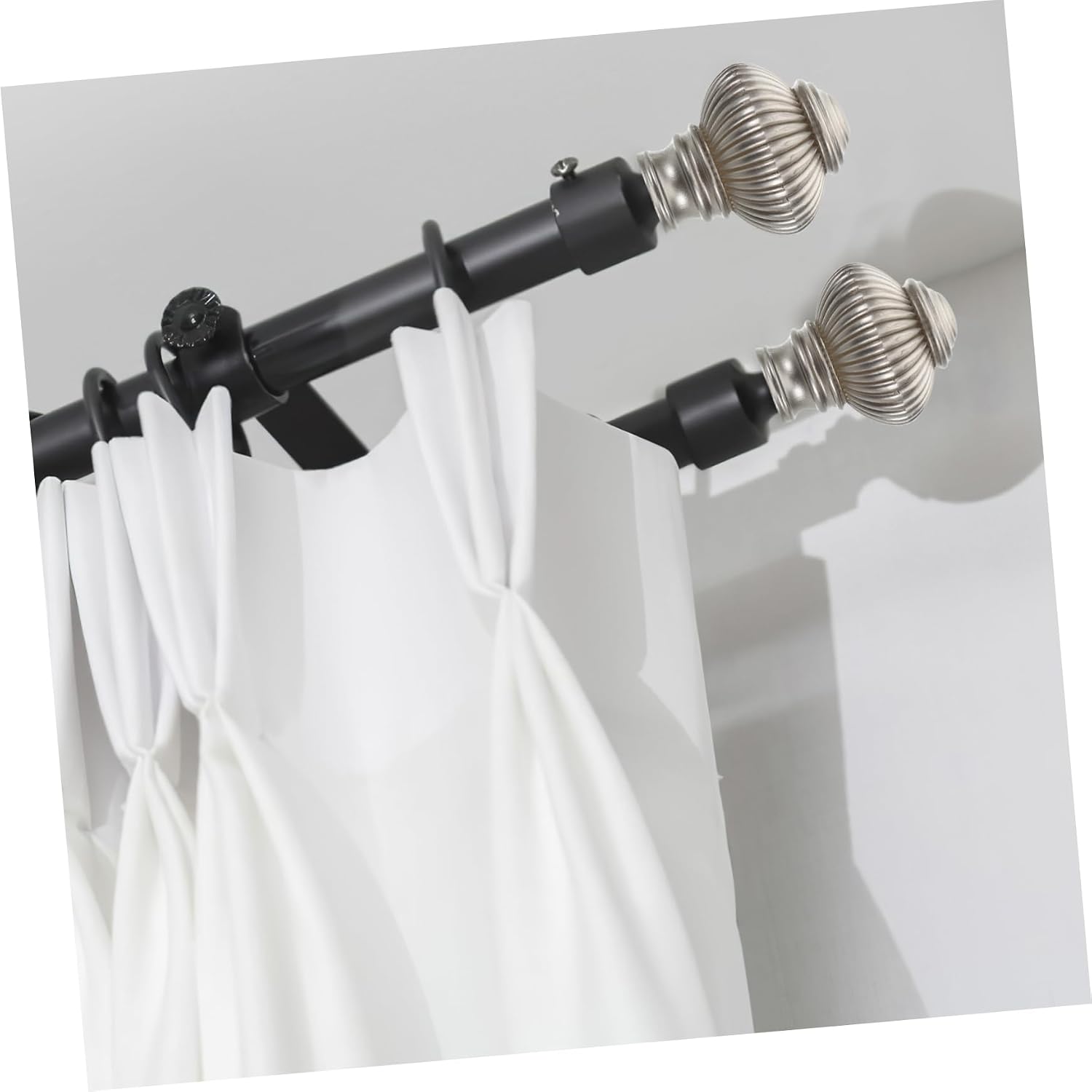 2pcs Curtain Rod Holder End Caps Drapery Rail Pole Cap Decorative Curtain Finials