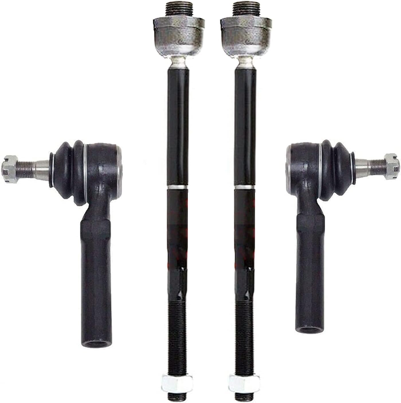 4 PC Inner/Outer Tie Rod End Kit FITS Escalade, Avalanche Silverado Sierra Suburban Yukon XL 1500, Silverado Suburban Sierra Yukon XL 2500, Tahoe (Inner/Outer Tie Rod End Kit, 2007-2014)