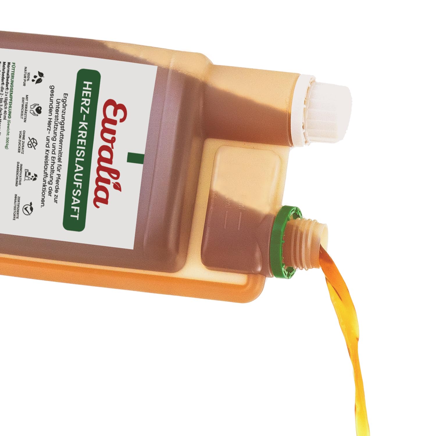 NEU! EWALIA Herz-Kreislaufsaft - Optimales Ergänzungsfuttermittel für Pferde, Förderung der Herzgesundheit, Natürliche Unterstützung des Kreislaufsystems, 100% Kräuterformel, 6x1 Liter