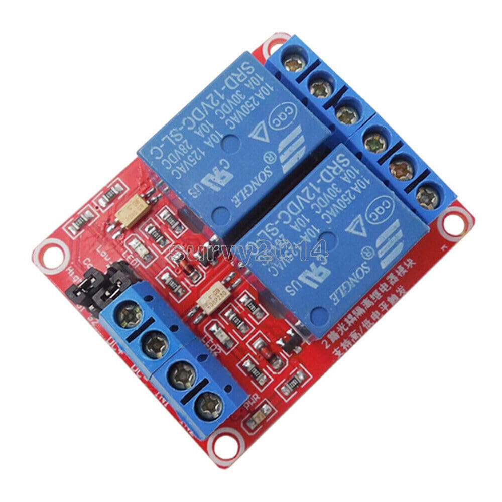 Anhthu Tool Part for 2-Channel 12V Relay Module Optocoupler High and Low Level Trigger for