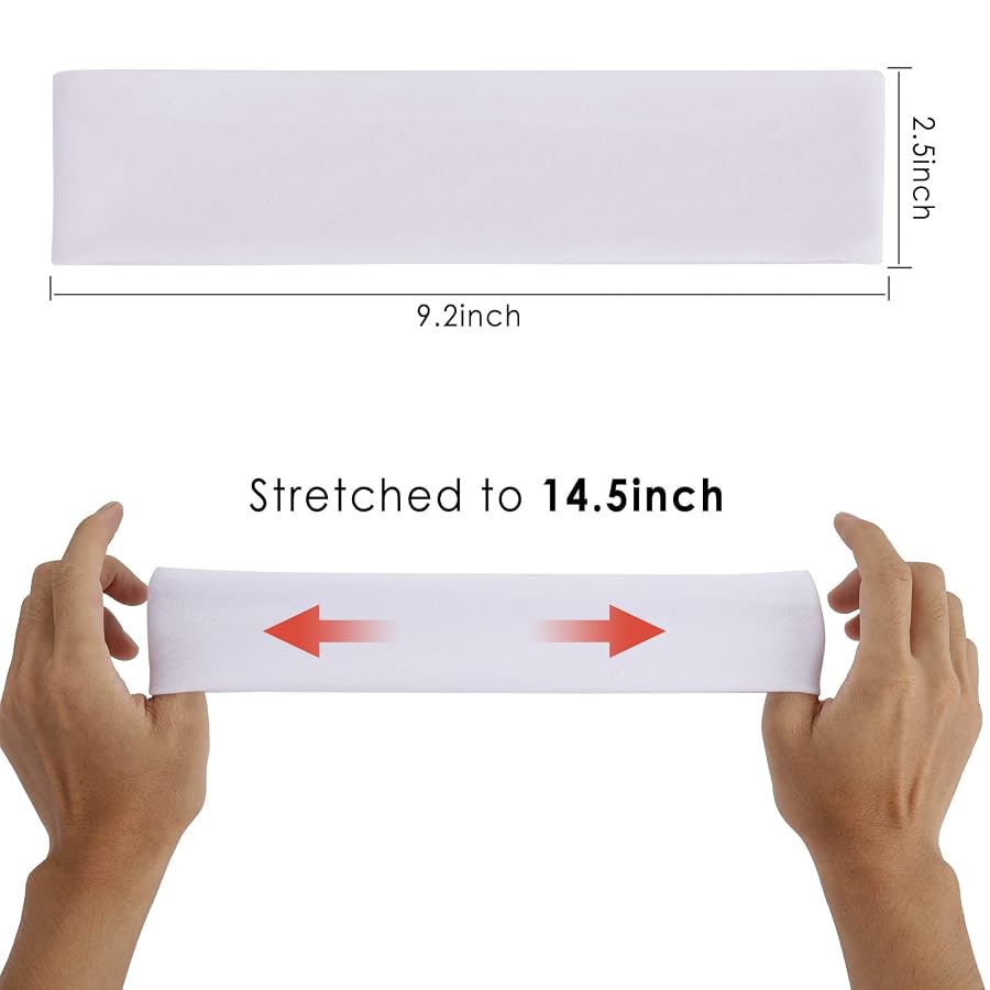 Headbands for Women 9Pcs, Cotton Headbands Women Men 2.5 inch Wide, Soft Sweat Wicking Stretchy Headband for Women Girls Sports Yoga Running
