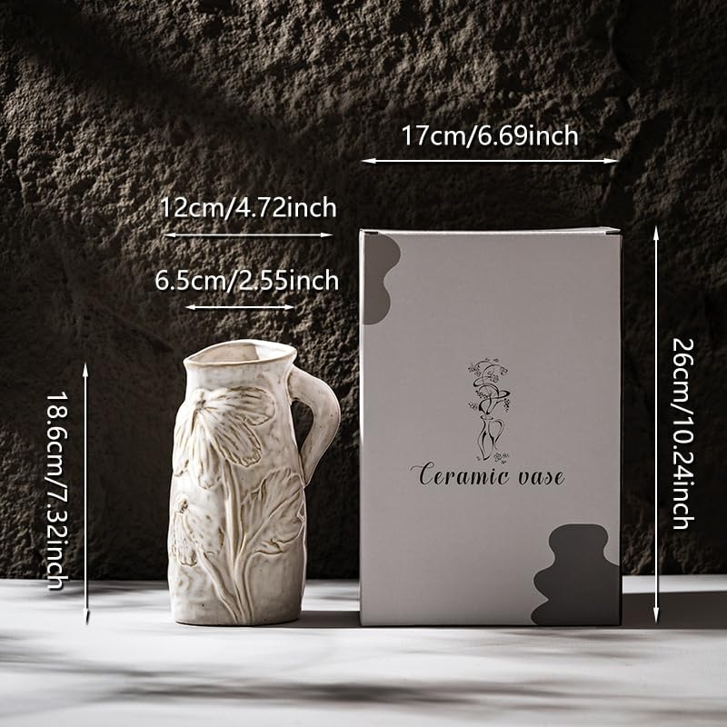 Vaso in Ceramica con Ornamenti Creativi, Idroponico, Confezione Regalo retrò(M)