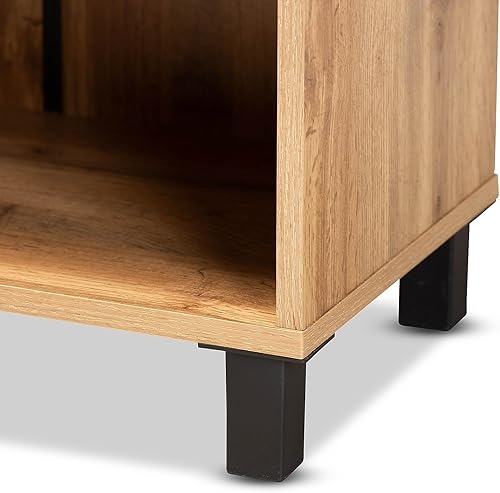 Miniatura 8 de Baxton Studio Zapatero con roble y negro ATSC1613-Wotan Oak-Shoe Cabinet