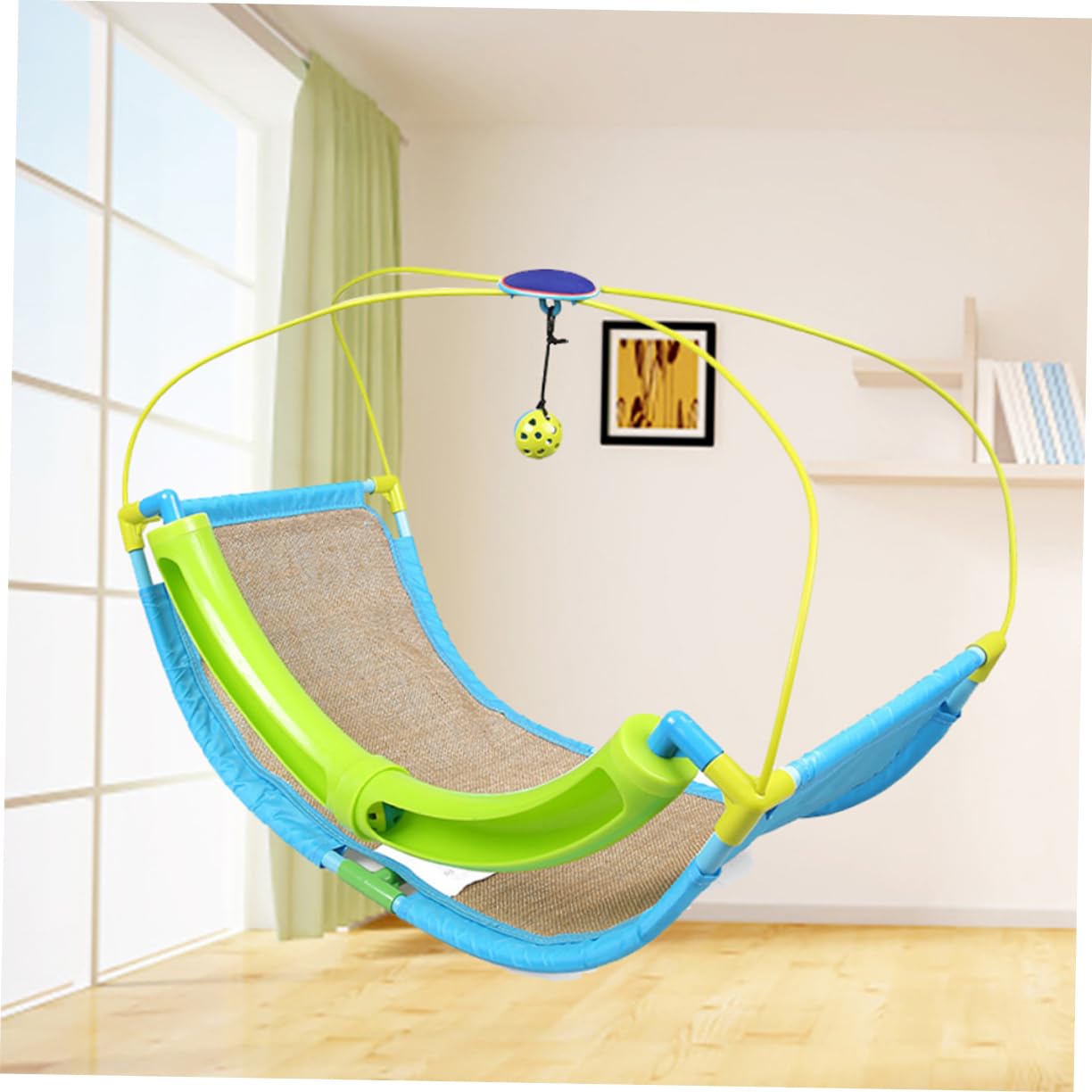 FRCOLOR Hamac pour Cage à Chat avec Boule à Grelot, Support Swing