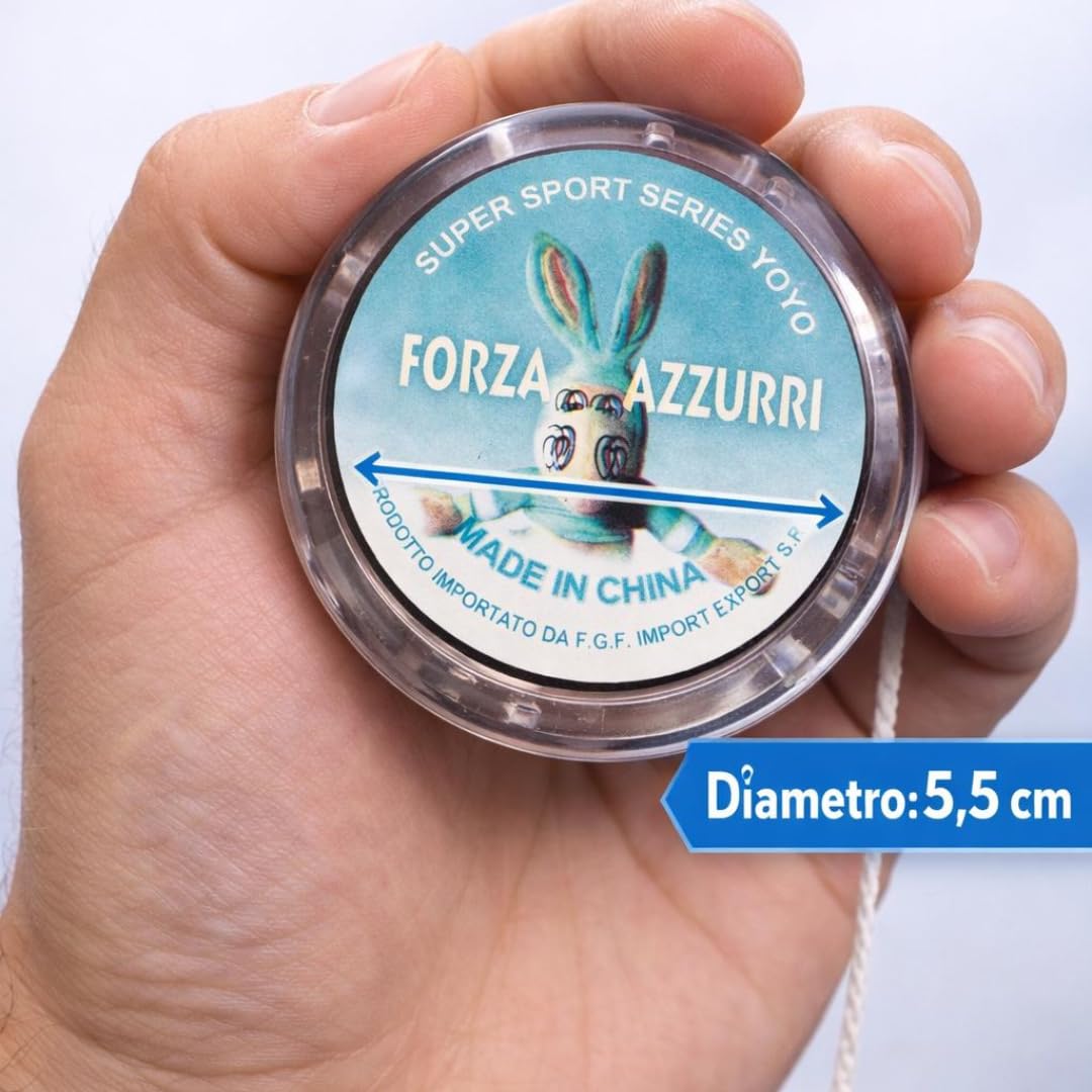 YoYo Forza Azzurri con Corda - Diametro 5,5 cm - Accessori Sportivi,Gadget Tifosi Calcio,Idea Regalo Divertente - 2