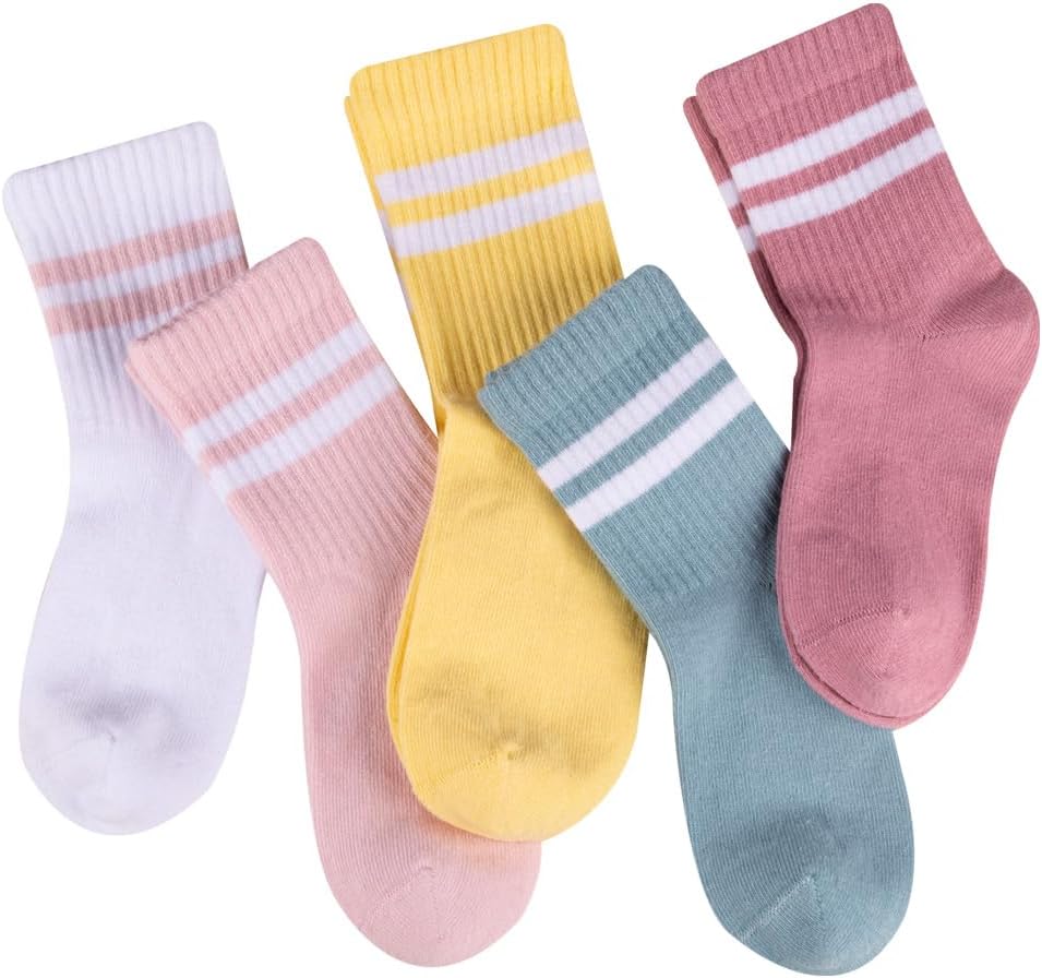 Noodle Kids Seamless-Toe Turkish Cotton Crew Socks (5-Pack) - Image 4