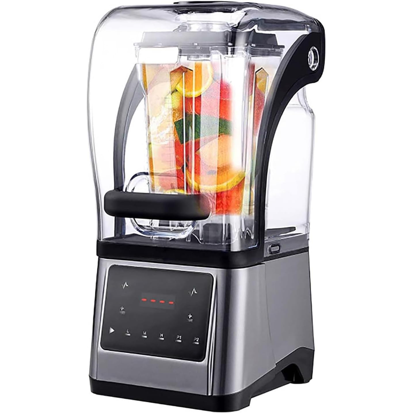Piaskowa Maszyna Do Lodu, 1,6-litrowy Mikser Do Smoothie Z Wyciszonym Kapturem, Pionowe Sześciolistne Ostrze, Regulowana Prędkość, 5 Funkcji Ustawień Wstępnych, Do Kuchni Mleko Herbata Kawa Deser