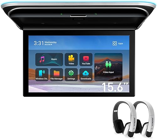 Miniatura 23 de XTRONS Android - Reproductor de techo para automóvil con pantalla táctil IPS de 15.6 pulgadas de ancho, monitor de montaje en techo de coche