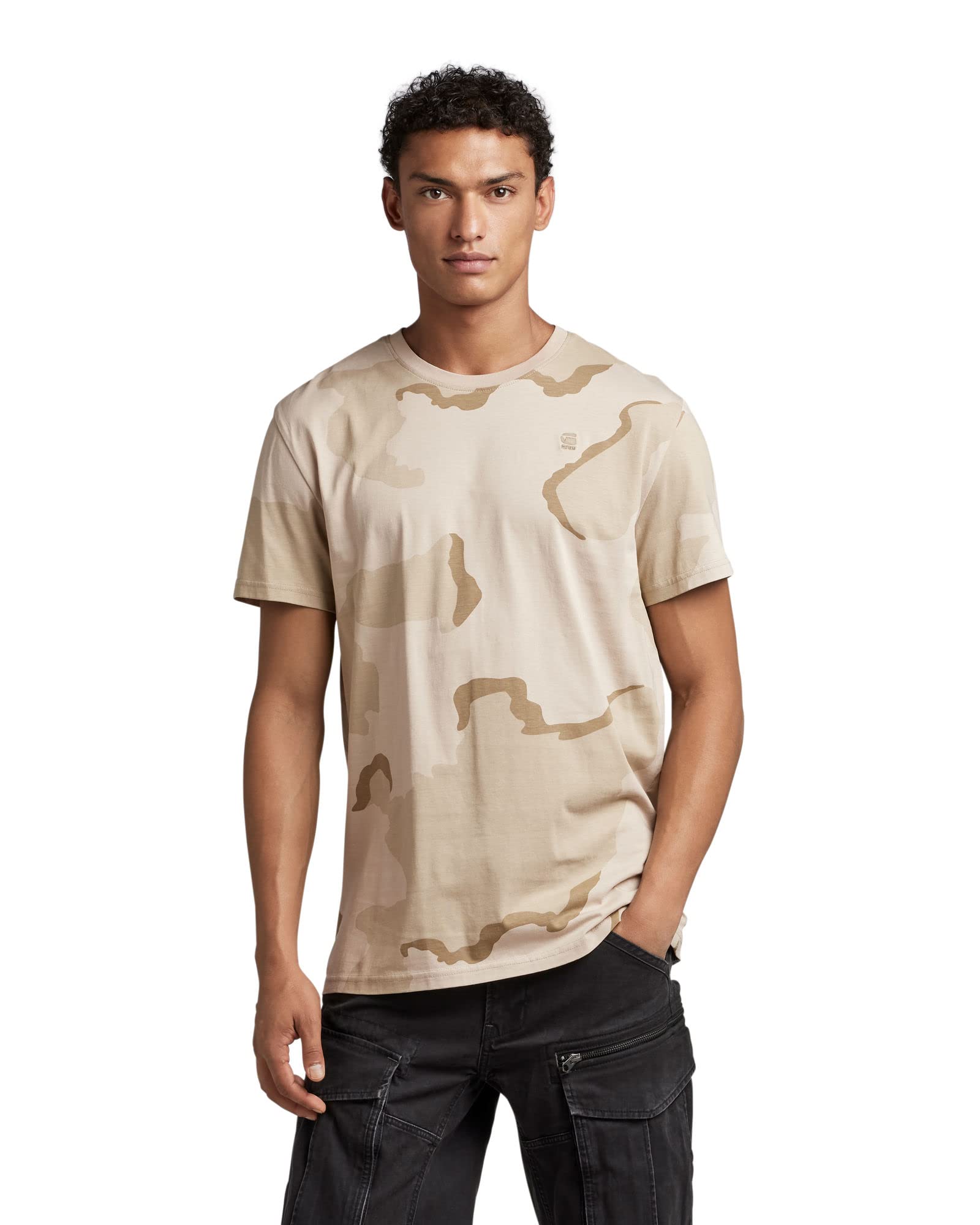 G-STAR RAW Men's Desert Camo T-Shirt, Multicolour (dk brick desert camo D22805-C721-D935), XS