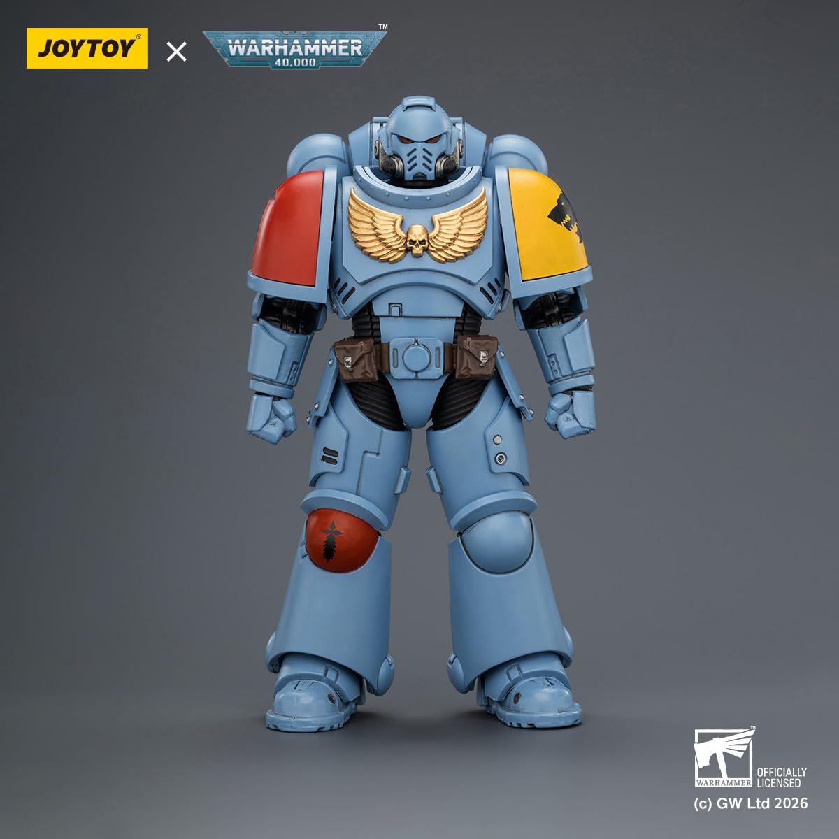 TOYVERSE JOYTOY Warhammer 40 000 kosmicznych wilków, orędownik z karabinem śrubowym, pistoletem śrubowym i mieczem łańcuchowym w skali 1/18, figurka postaci, model 15+