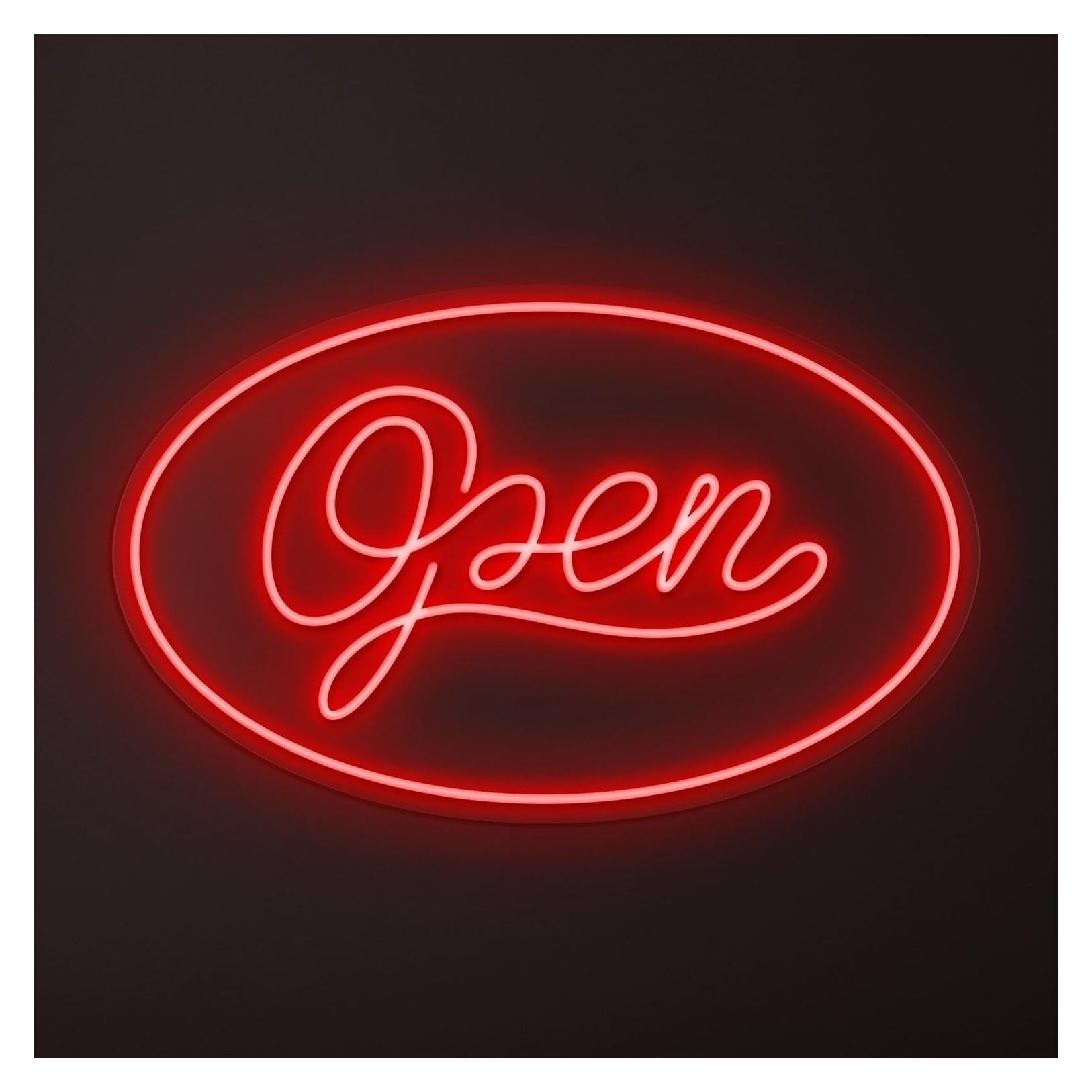 Rongch Red Hanging Art Signs Open Neon Sign, Suitable For Restaurants Shop Decor With Brightness Adjustable 46Cm(Red)