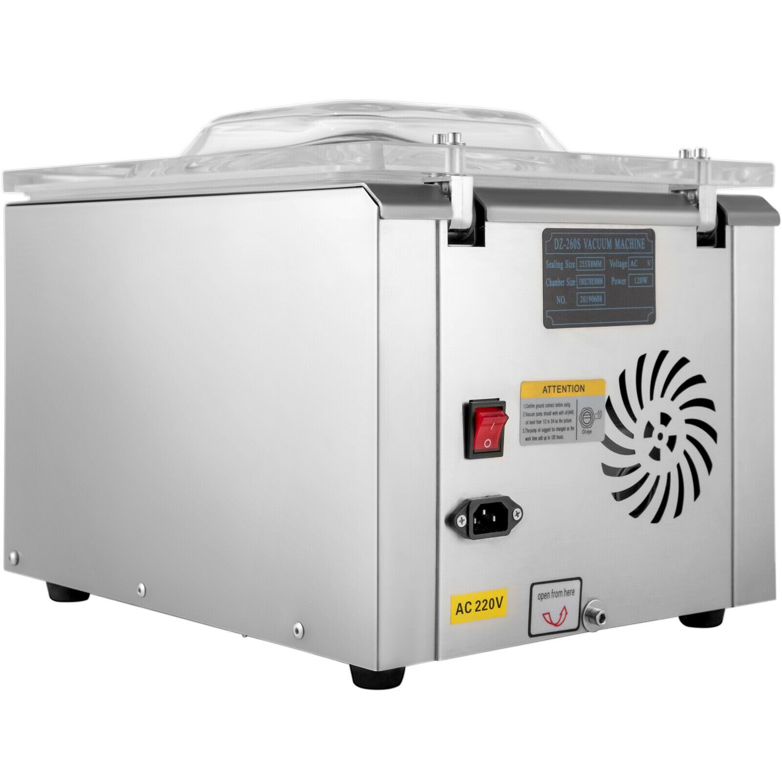 Maszyna do pakowania próżniowego handlowa automatyczna zgrzewarka do przechowywania w kuchni DZ-260S 120W handlowa maszyna do pakowania próżniowego zgrzewarka