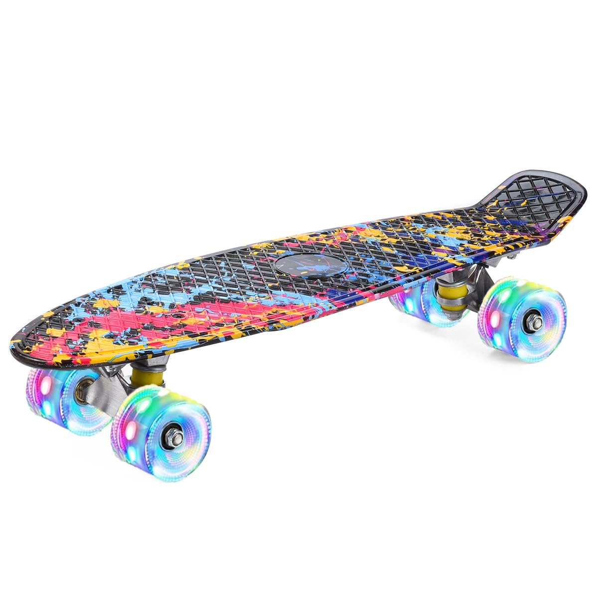 ERNAN Skateboard Complete 22 Inch Mini Cruiser, Rodamientos ABEC-7 y Ruedas 78A PU - para Niños, Adultos, Principiantes con Ruedas Light Up Complete Skateboard — view 10