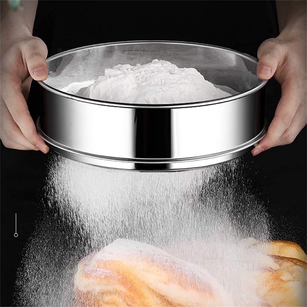 Tamiz De Harina, Tamiz De Cocina De Malla Fina De Acero Inoxidable Tamiz De Malla Para Hornear Doméstico Para Harina, Harina De Pan, Harina De Pastel, Harina De Coco, Tamiz De Almendras-35cm