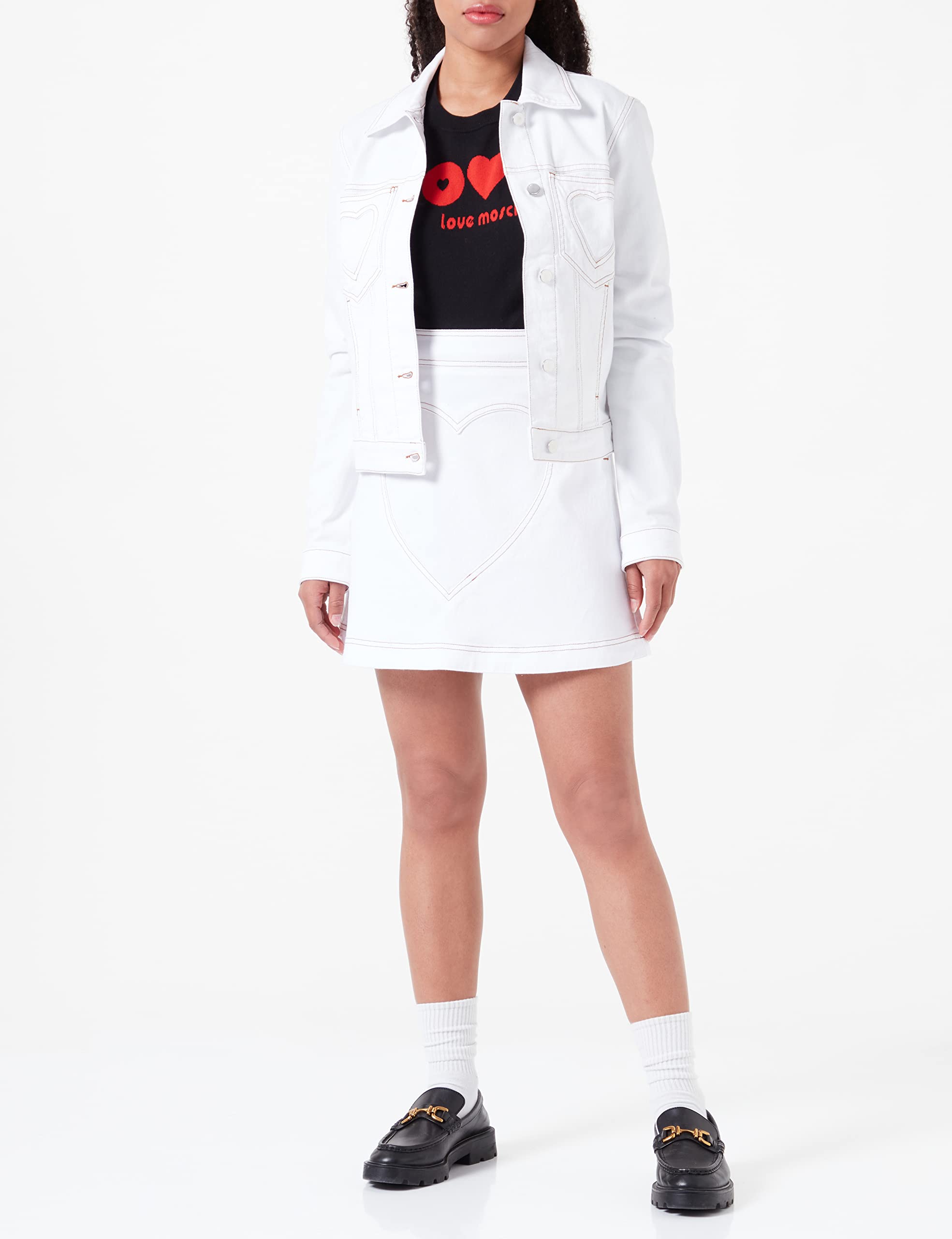 Love Moschino Minifalda con Diseño de Corazón Mujer