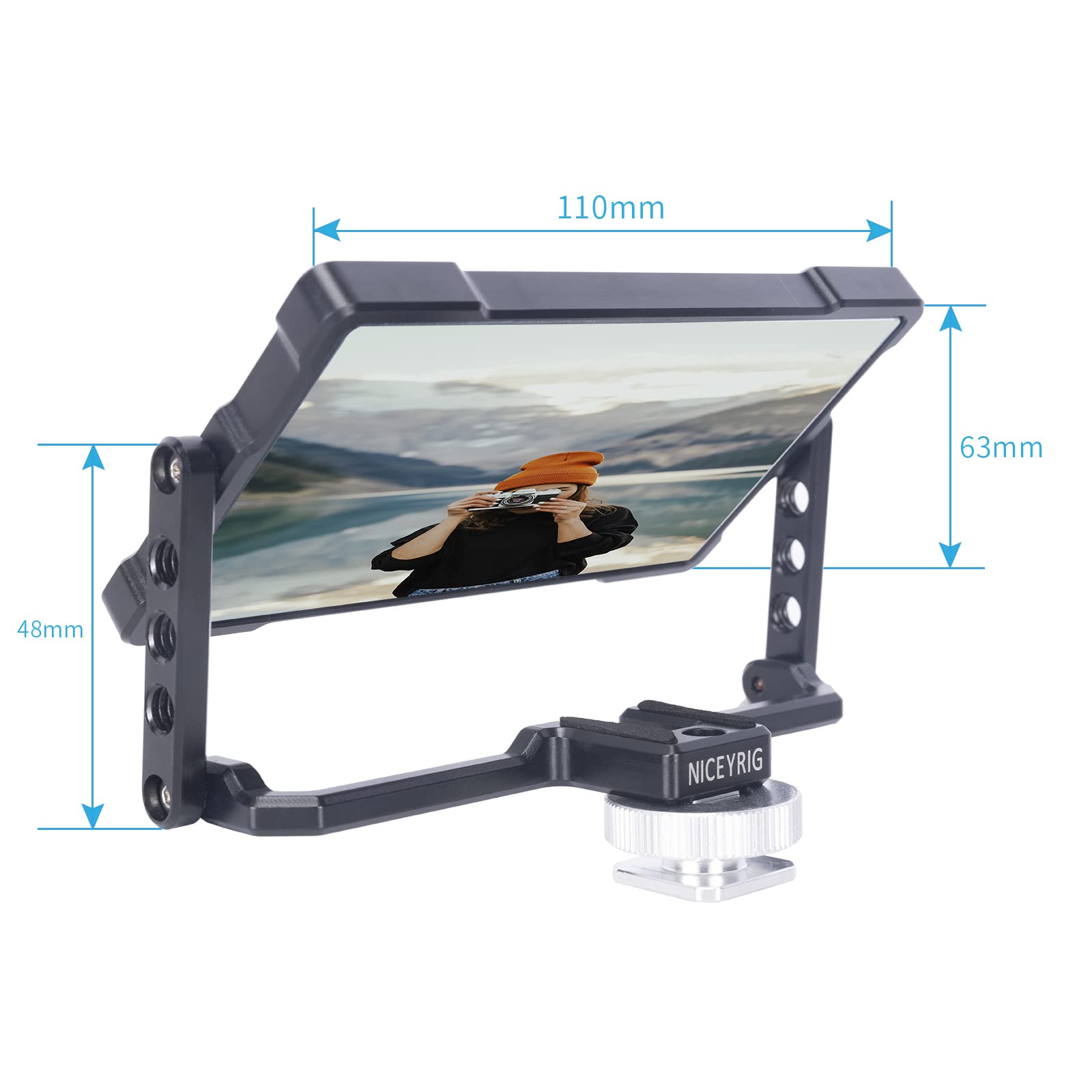 NICEYRIG Specchio pieghevole per smartphone, per vlogging, live streaming, selfie, compatibile con la maggior parte dei telefoni iOS e Android da 4,7-6,7 pollici, versione Plus