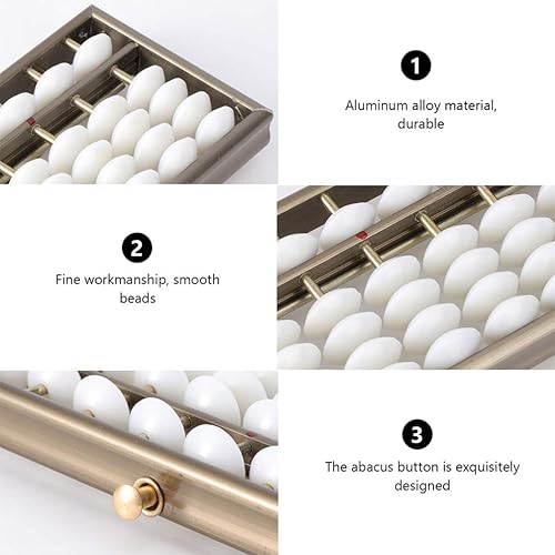 Miniatura 3 de NUOBESTY 2 piezas de metal Abacus Soroban calculadora china japonesa calculadora herramienta de conteo de matemáticas aprendizaje de matemáticas