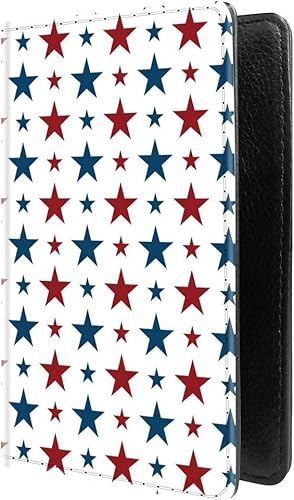 PU Leather Passport Holder Travel Wallet RFID Blocking Card Case Cover With Unique Pattern (Stars pattern