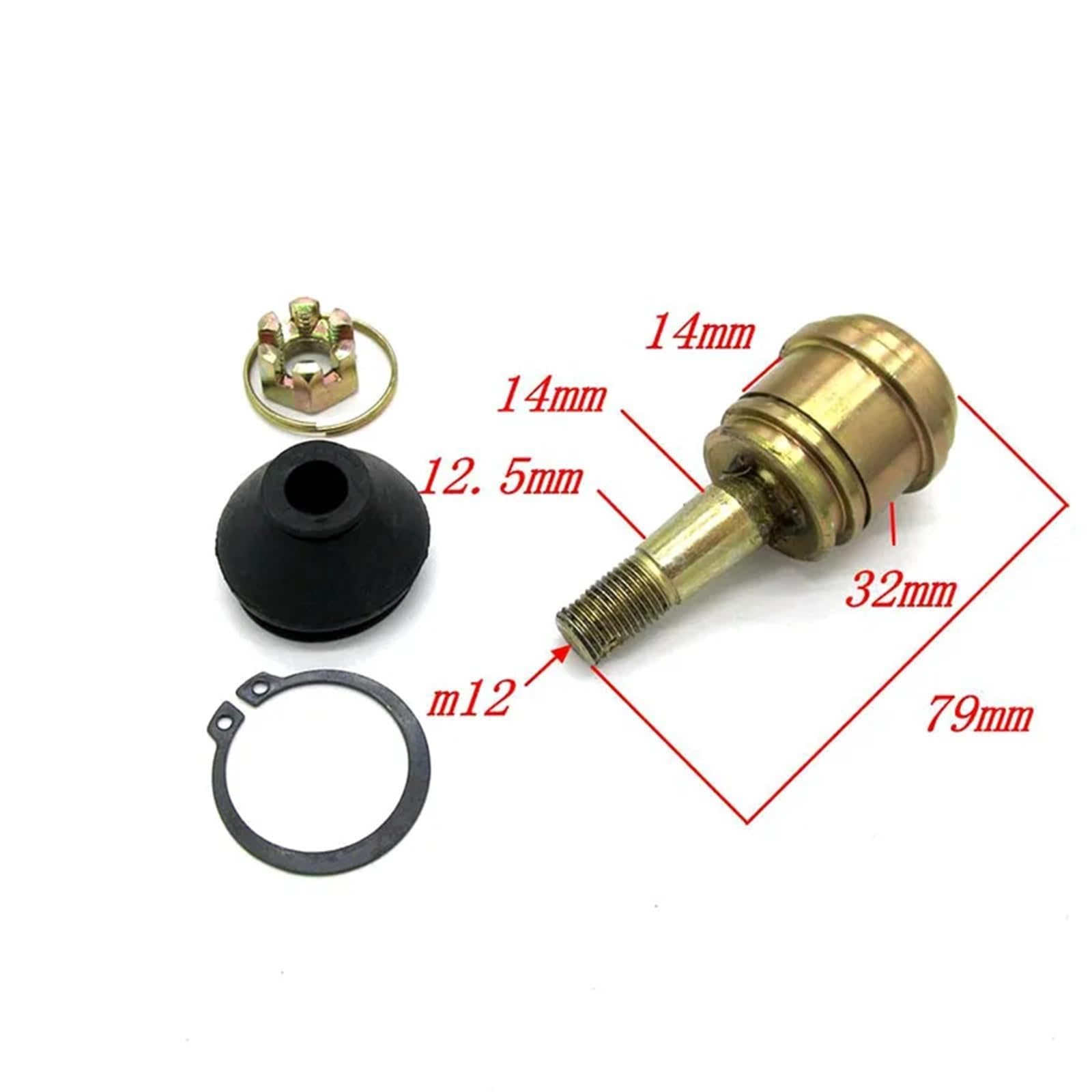 Ściągacz przegubu kulowego 1 szt. Zestaw przegubów kulowych M12 pasujących do wahacza Hisun 200cc-250cc QUAD ATV UTV Go Kart Buggy Quad Części 12x14mm(2pcs)