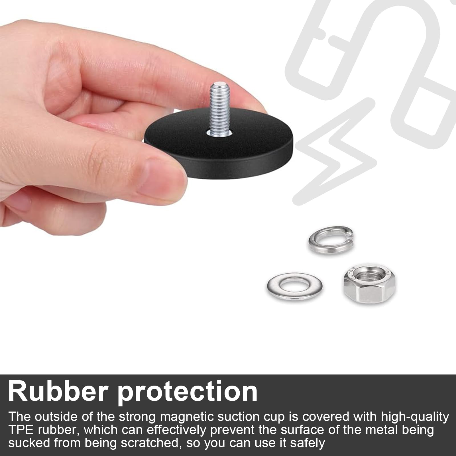 Magneti Al Neodimio Gommati 22mm - Set Da 4 Con Filettatura M4, Ideali Per Attacchi Strumenti E Blocchi