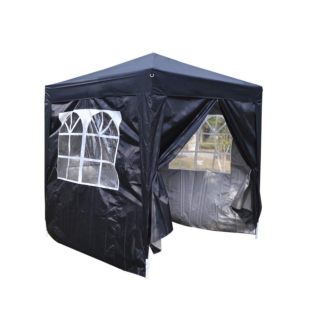 Panana 2MX2M 2.5MX2.5M 3MX3M Pop Up Gazebo Garden Party Tent With Sides Canopy Marquee (2mx2m, Black)