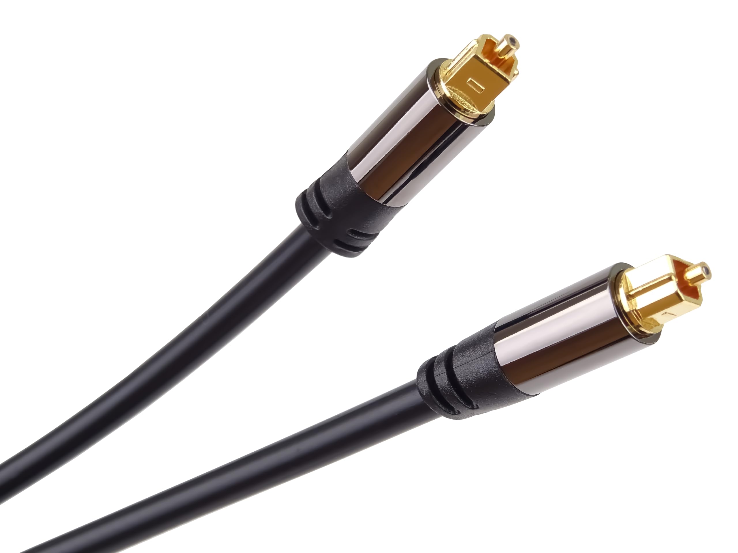 PremiumCord 0.5m Toslink Optyczny kabel audio 6mm OD Toslink Plug-on męski kabel cyfrowy do HiFi Stereo dźwiękowy telewizor HQ Audio lutowane czarne srebrne złoto